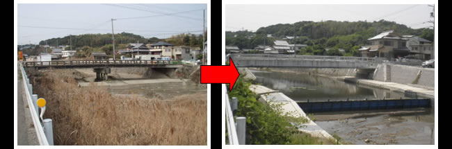 河川改修工事前・後